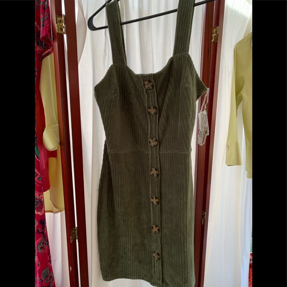 Girls olive green corduroy jumper